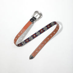 Rhinestone Inlaid Belt Punk PU Leather Cowboy Cowgirl Belt Unisex