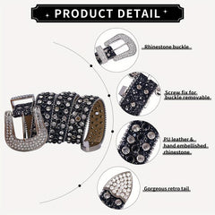  Rhinestone Belt Western Cowgirl Bling Studded Belt