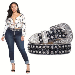  Rhinestone Belt Western Cowgirl Bling Studded Belt