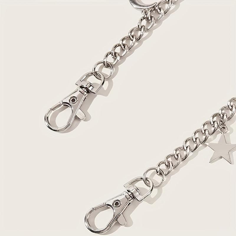Moon Star Pendant Waist Chain Tassel Punk Hip Hop Jeans Pants Chain Women Y2K