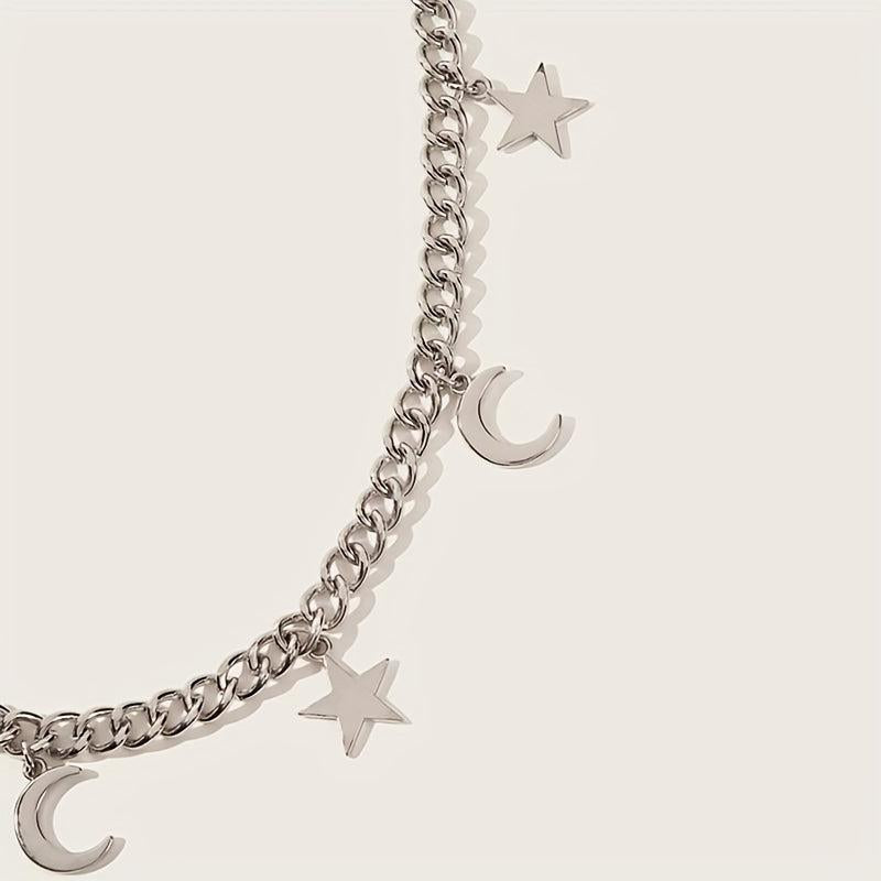 Moon Star Pendant Waist Chain Tassel Punk Hip Hop Jeans Pants Chain Women Y2K