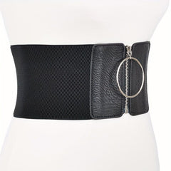 Wide Girdle Elastic Waistband Classic Dress Coat Belt