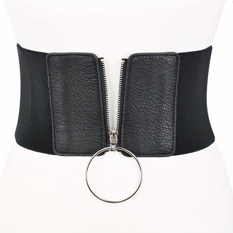 Wide Girdle Elastic Waistband Classic Dress Coat Belt