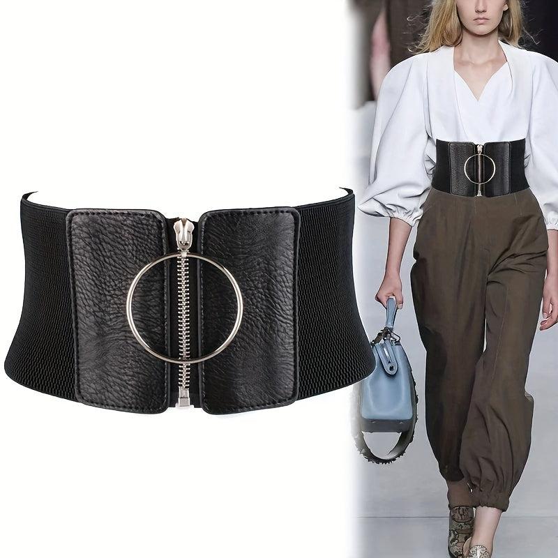 Wide Girdle Elastic Waistband Classic Dress Coat Belt