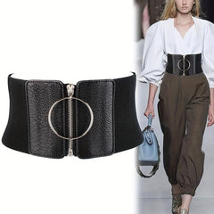 Wide Girdle Elastic Waistband Classic Dress Coat Belt