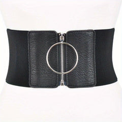 Wide Girdle Elastic Waistband Classic Dress Coat Belt