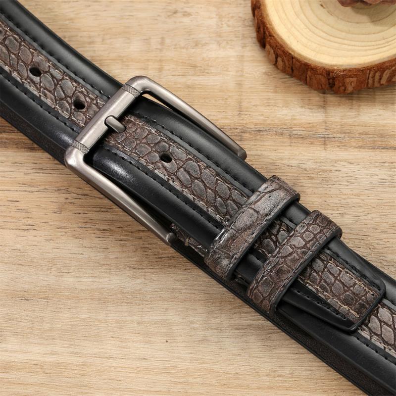 Men's Crocodile Pattern PU Leather Belt