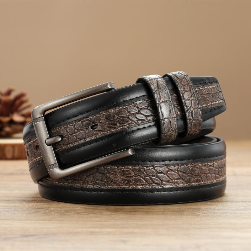 Men's Crocodile Pattern PU Leather Belt