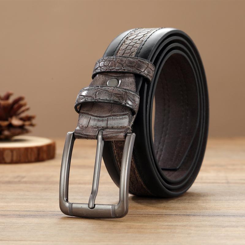 Men's Crocodile Pattern PU Leather Belt