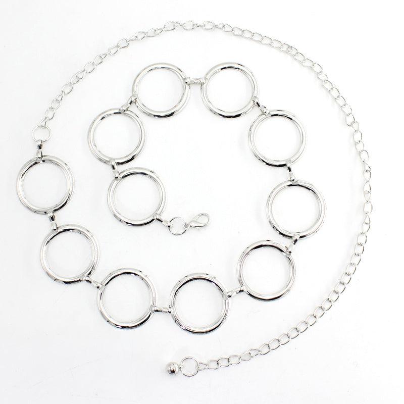 Women's Metal Belt Dress Decorative Belt Slim Waist Ring Chain