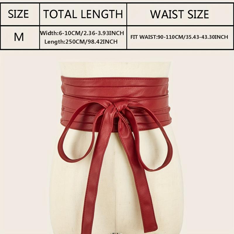 Womens PU Leather Corset Cinch Waistband Waspie Waist Belt Boho Style