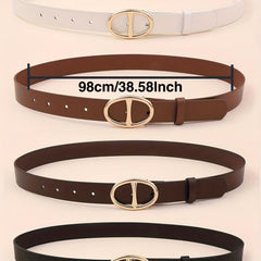 4pcs Double D Buckle Belt Casual Jeans Pants Belt for Women