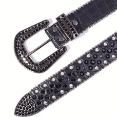 Rivet Rhinestone Belt Western Cowboy Cowgirl Y2K Hip Hop Jeans Pants Belt