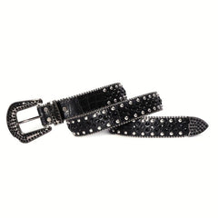 Rivet Rhinestone Belt Western Cowboy Cowgirl Y2K Hip Hop Jeans Pants Belt