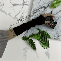 Summer Dark Half Sleeved Sunscreen Sleeve Ice Silk Finger Gloves