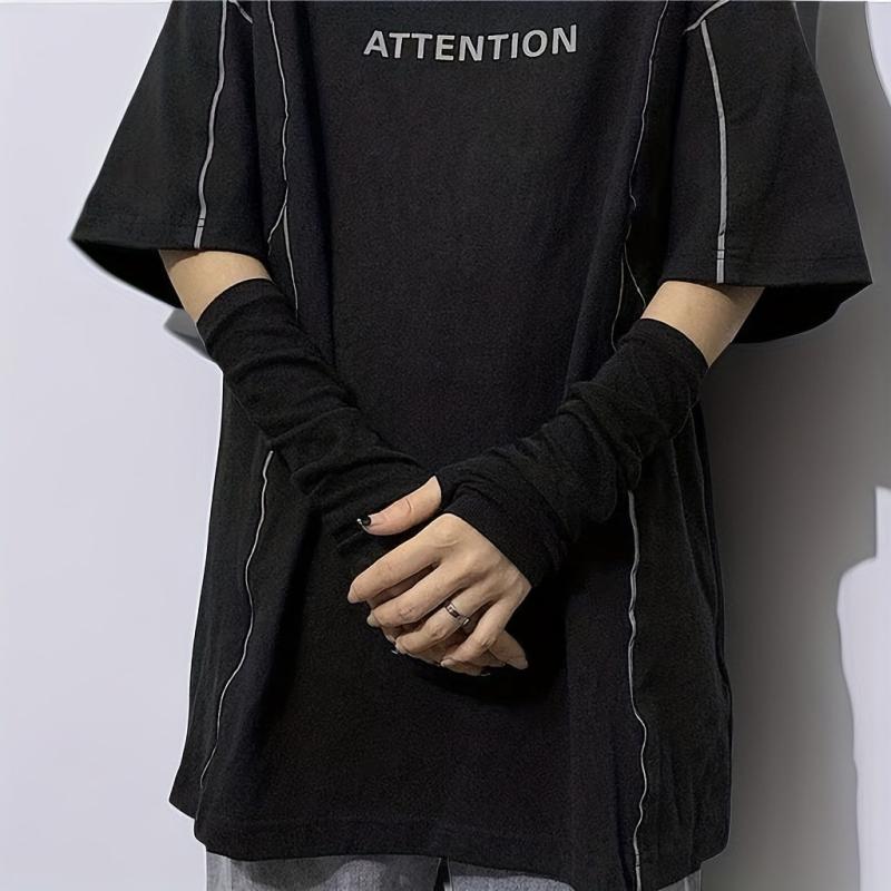 Summer Dark Half Sleeved Sunscreen Sleeve Ice Silk Finger Gloves