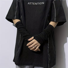 Summer Dark Half Sleeved Sunscreen Sleeve Ice Silk Finger Gloves