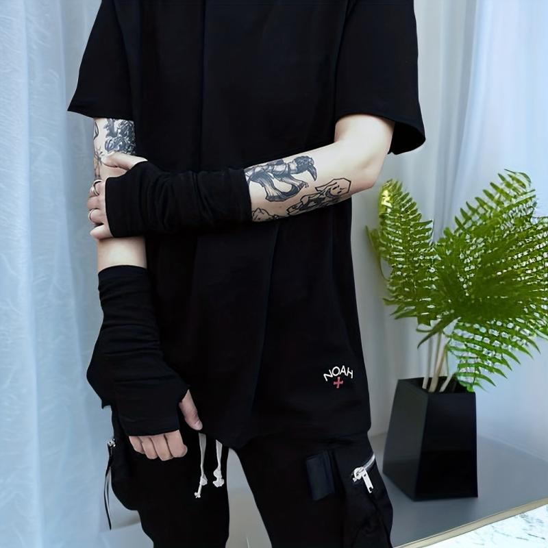 Summer Dark Half Sleeved Sunscreen Sleeve Ice Silk Finger Gloves