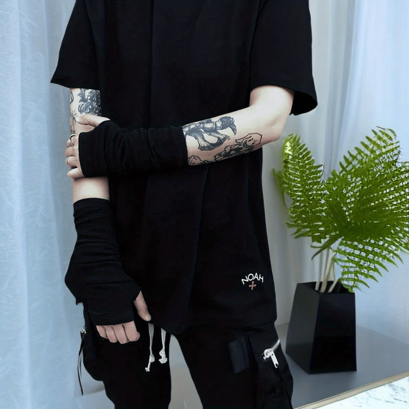 Summer Dark Half Sleeved Sunscreen Sleeve Ice Silk Finger Gloves