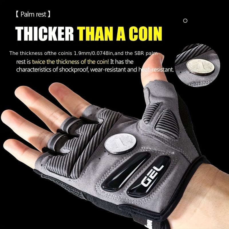 Half Finger Cycling Gloves Liquid Silicone Shock Absorbing