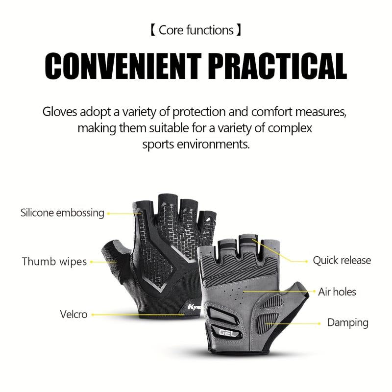 Half Finger Cycling Gloves Liquid Silicone Shock Absorbing