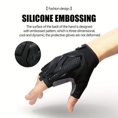 Half Finger Cycling Gloves Liquid Silicone Shock Absorbing