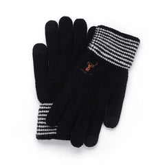 Men's Winter Gloves Plus Velvet Thickened Knitted Wool Warm Driving Glove