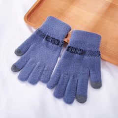 Men's Winter Cycling Gloves Thick Windproof Thermal Knit