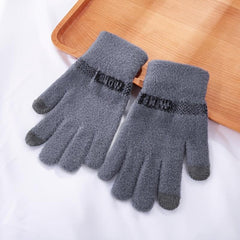 Men's Winter Cycling Gloves Thick Windproof Thermal Knit