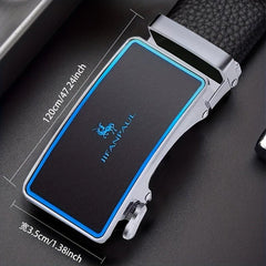 Men's Automatic Buckle Belt PU Leather Business Suit Waist Strap