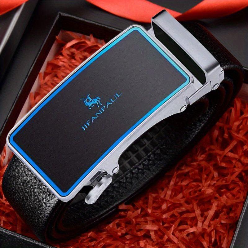 Men's Automatic Buckle Belt PU Leather Business Suit Waist Strap