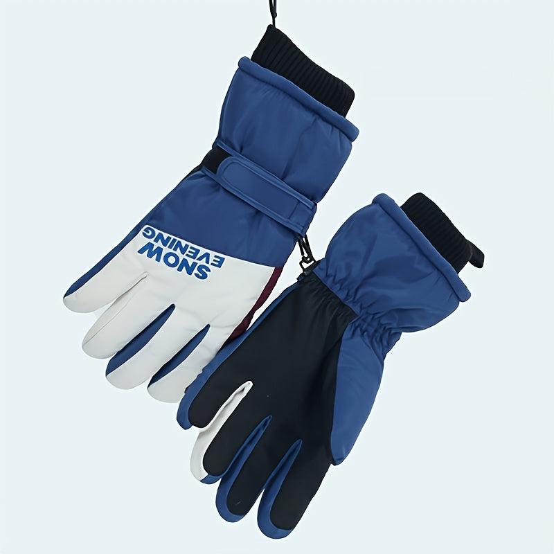 Men's Plush Thickened Cold-proof Waterproof Ski Gloves