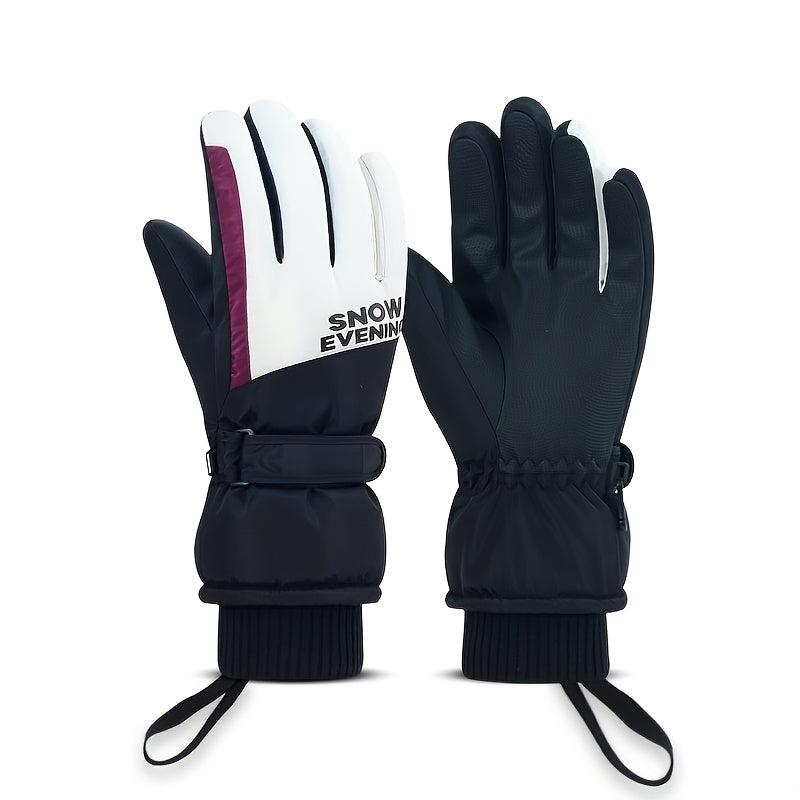 Men's Plush Thickened Cold-proof Waterproof Ski Gloves