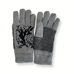 Men's Winter Knitted Gloves Full Finger Warm Outdoor Sports Gloves