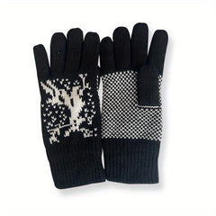 Men's Winter Knitted Gloves Full Finger Warm Outdoor Sports Gloves