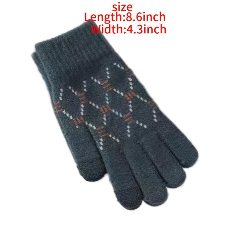 Men's Wool Touch Screen Gloves Cold Proof Warm Thickened