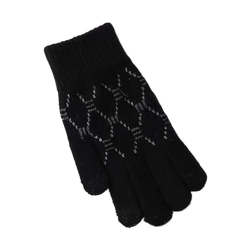 Men's Wool Touch Screen Gloves Cold Proof Warm Thickened