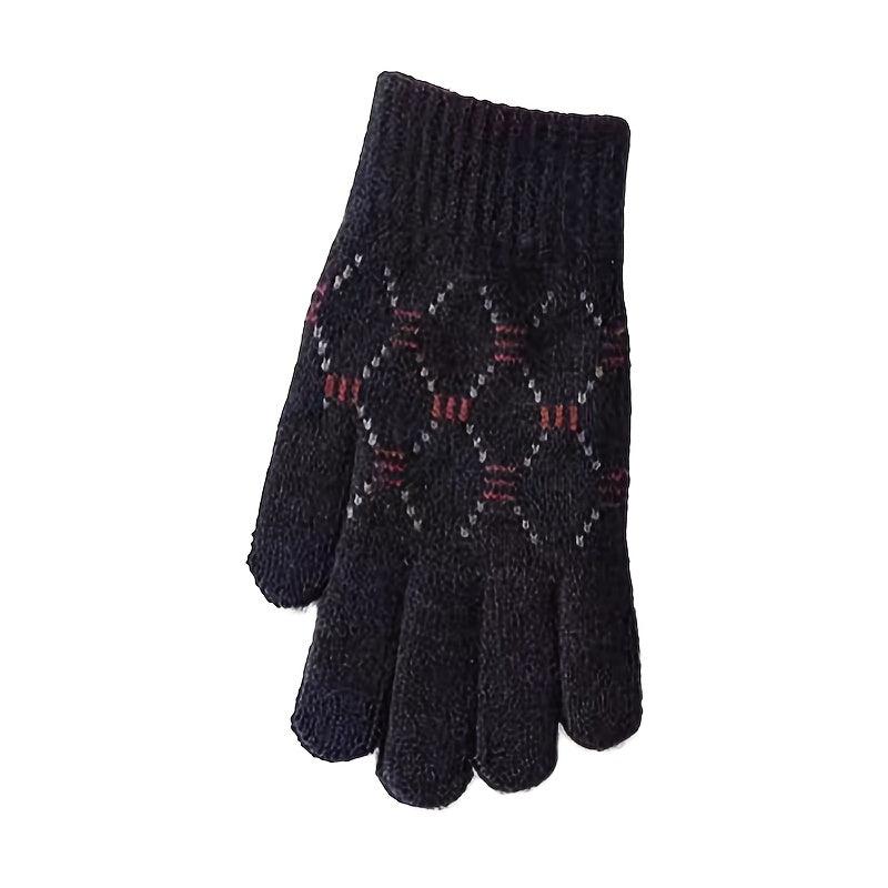 Men's Wool Touch Screen Gloves Cold Proof Warm Thickened