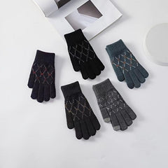 Men's Wool Touch Screen Gloves Cold Proof Warm Thickened