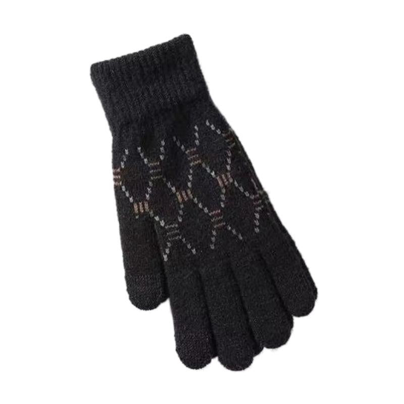 Men's Wool Touch Screen Gloves Cold Proof Warm Thickened