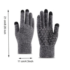 Men's Warm Knitted Gloves Velvet Non-slip Touch Screen Gloves