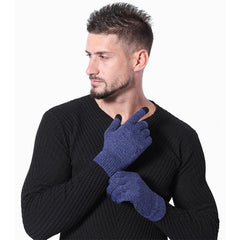 Men's Warm Knitted Gloves Velvet Non-slip Touch Screen Gloves