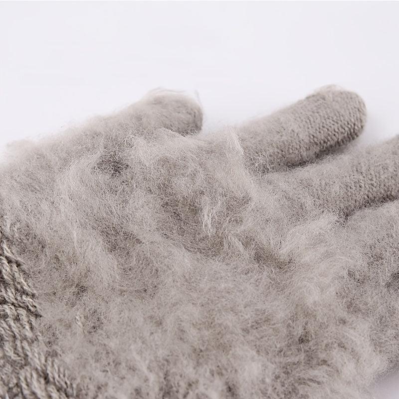 Men's Touch Screen Jacquard Gloves Plus Velvet Warm Outdoor Cycling Driving