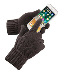 Men's Touch Screen Jacquard Gloves Plus Velvet Warm Outdoor Cycling Driving
