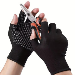 1pair Anti Slip Breathable Fingerless Finger Gloves Outdoor Cycling Driving