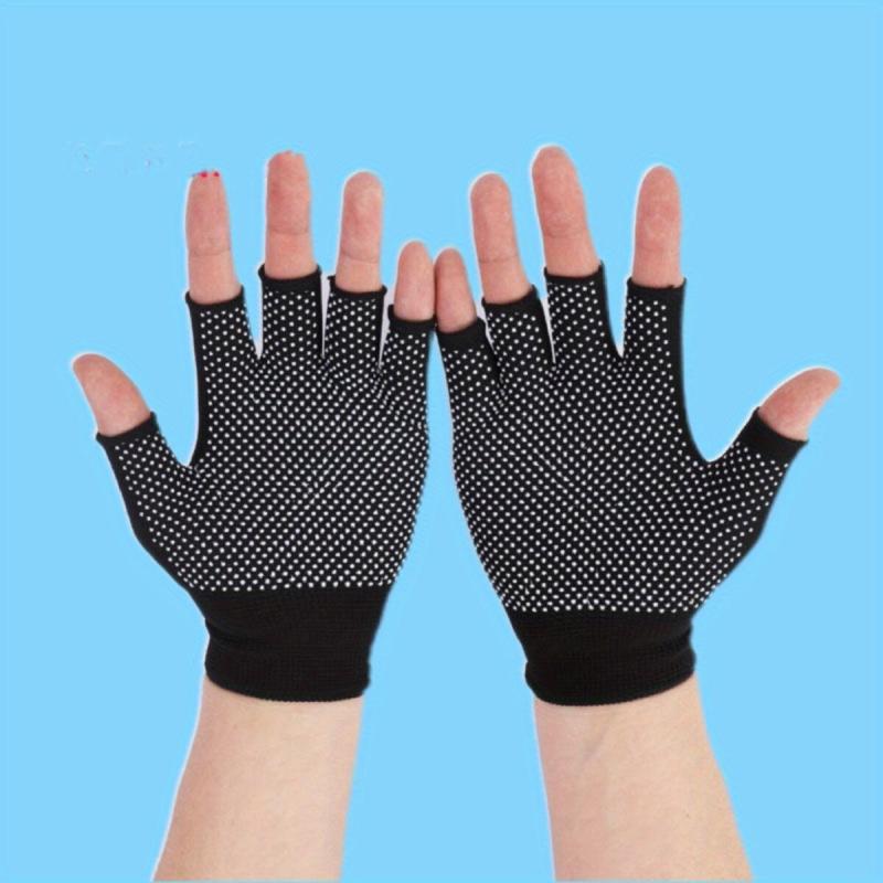 1pair Anti Slip Breathable Fingerless Finger Gloves Outdoor Cycling Driving
