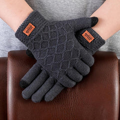Men's Wool Gloves Touch Screen Knit Lining