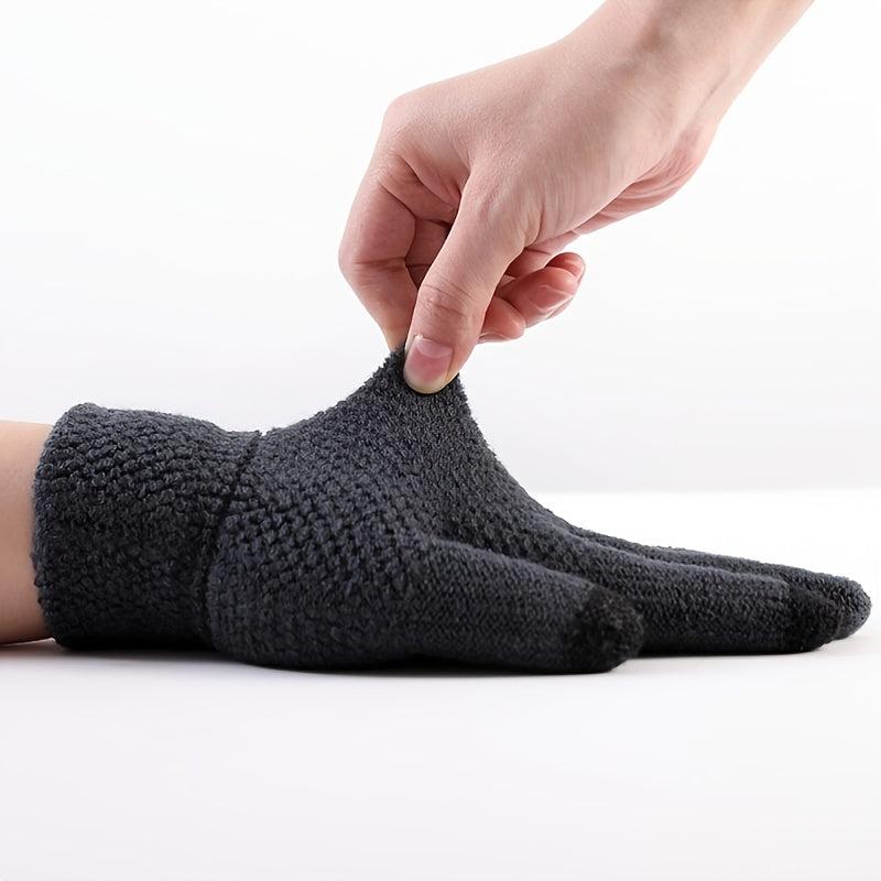 Men's Wool Gloves Touch Screen Knit Lining