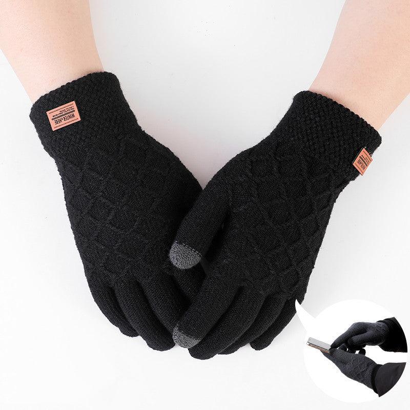 Men's Wool Gloves Touch Screen Knit Lining