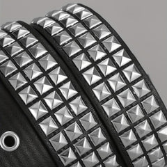 Men's Pin Buckle Belt Punk PU Leather Belt Studded Belt